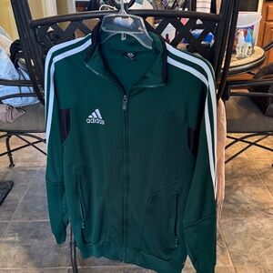 adidas Green Track Jacket with White Stripes